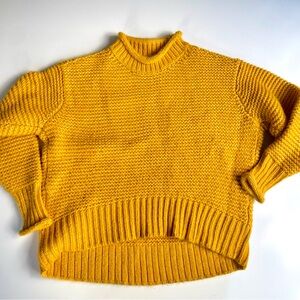 Loft Yellow Cable Knit Sweater, XS